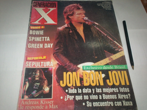 Revista Generacion X Bon Jovi Sepultura Año 1997