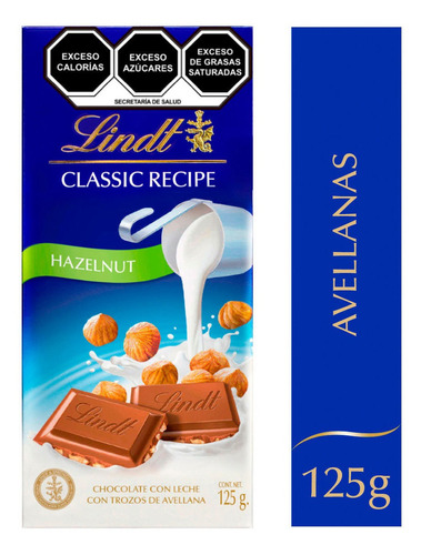 Chocolate Lindt Classic Recipe Avellana 125g