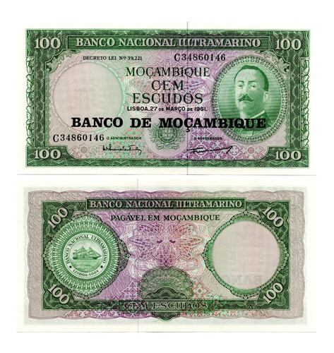 Imagen 1 de 1 de Mozambique 100 Escudos Año 1961 Resell Numismatic Collection