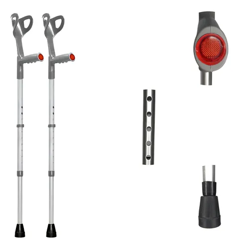 comprar Muleta Canadense Cinza Alumínio Regulável 120kg Par Takecare