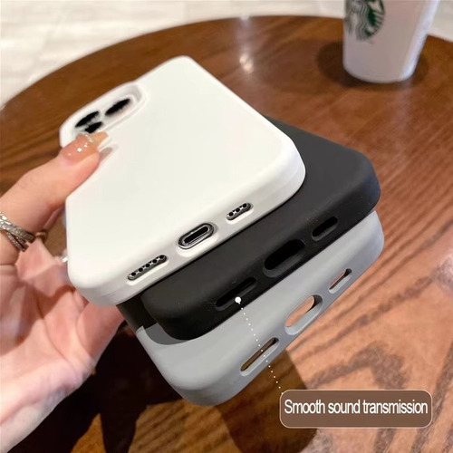 Funda De Teléfono De Silicona De Color Sólido De Primera Calidad Para iPhone