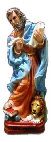 San Marcos Evangelista, Figura De Resina, 33 X 11 X 8 Cm