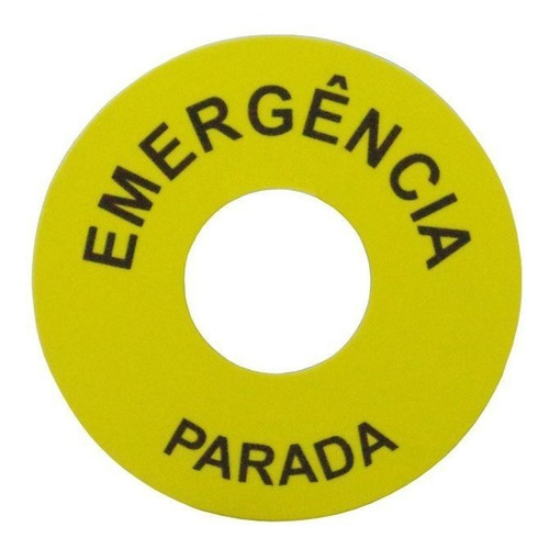 Placa De Identificação Emergência Botão 22mm Nr12/10