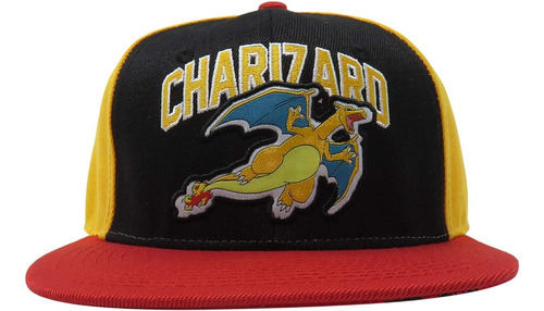 Charizard Bordado Snapback Gorra Sombrero Con Naranja