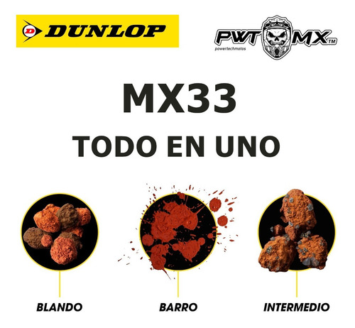 Cubierta Traser Dunlop Mx33 Off Road Motocross 90 / 100 - 16