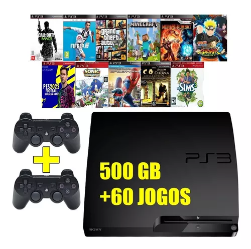 Console Playstation 3 Super Slim 250GB 2 Controles e 45 Jogos - Sony - Loja  Sport Games