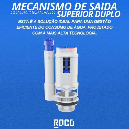 Mecanismo Acionamento Superior Duplo Saída C/ Acoplada Roco