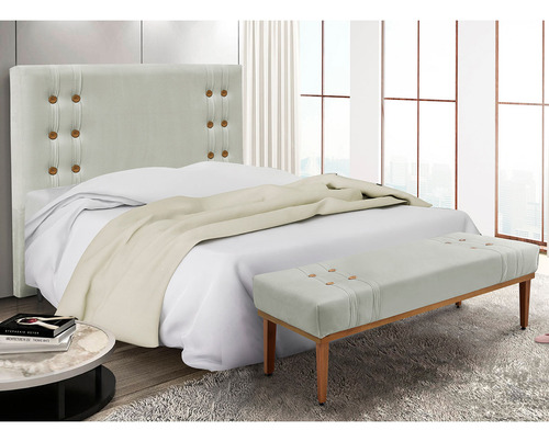 Kit Recamier E Cabeceira Santorini Spz 195cm King Veludo Cor Prata-2223