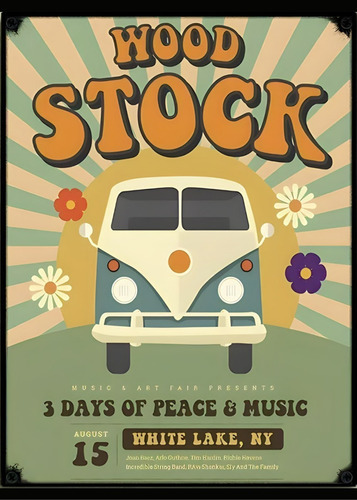 202# Cuadro 30x40 Woodstock Vinilo Mdf Listo P/ Colgar