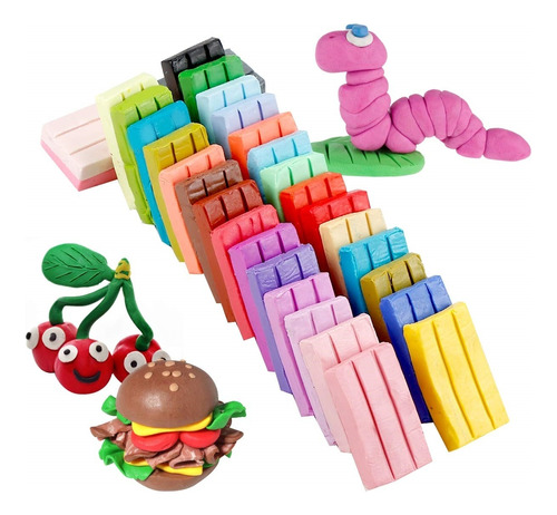 Regalo Niño Arcilla Mágica Polimérica 32 Colores +accesorios