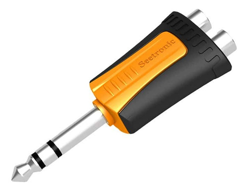 Seetronic Conector 2jack Rca A Plug 1/4 St Set 4 Piezas Amarillo Con Negro