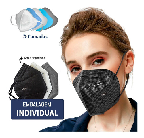 Imagem 1 de 4 de Kit 20 Máscaras Kn95 Proteção 5 Camada Respiratória Pff2 N95