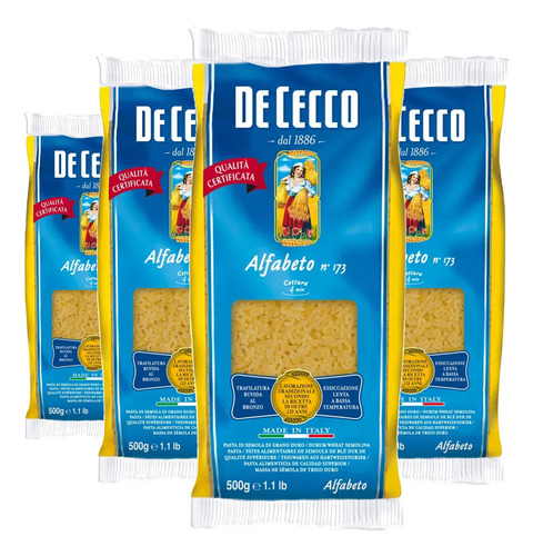 Macarrão Italiano De Cecco Alfabeto 500g (4 Pacotes)