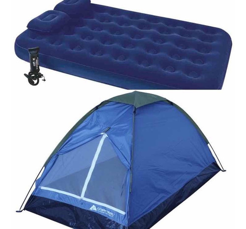 Combo Camping: Carpa 2 Personas + Colchon Inflable 2 Plazas