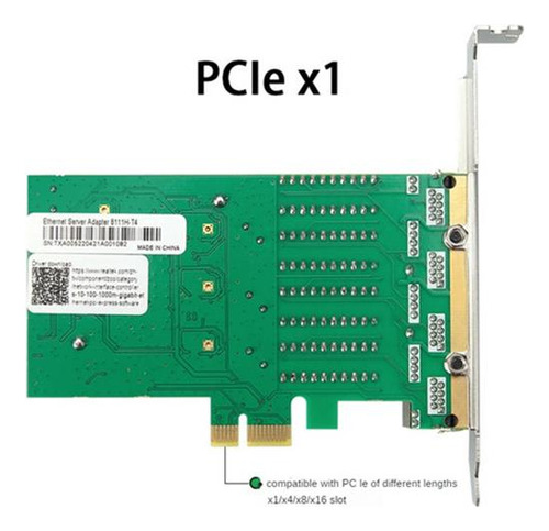 Para Placa De Rede Pci Express X1 De 4 Portas Para Rj45
