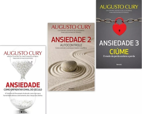 Kit Ansiedade 1, 2  E 3 - Augusto Cury - Pronta Entrega