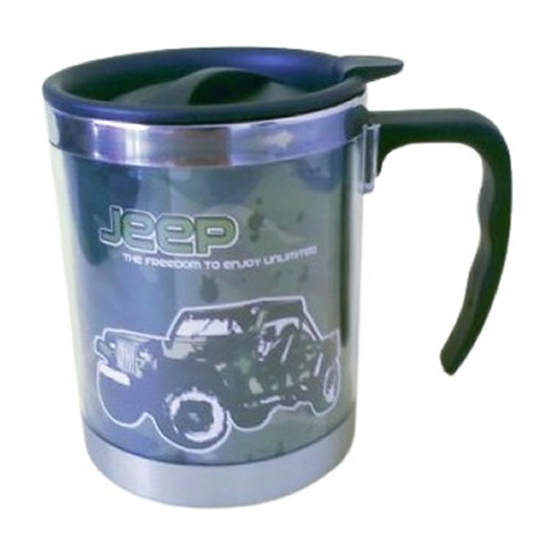 Caneca Térmica Jeep Inox E Acrílico C/ Tampa 390ml Novo