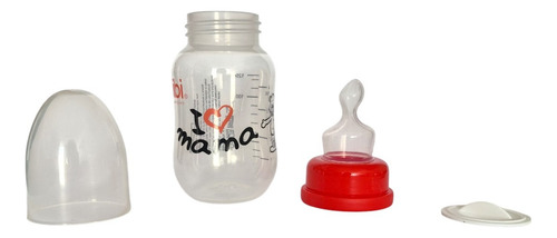 Biberón Bibi 125 Ml Anti-cólico Sin Bisfenol A Rojo I Love Mama