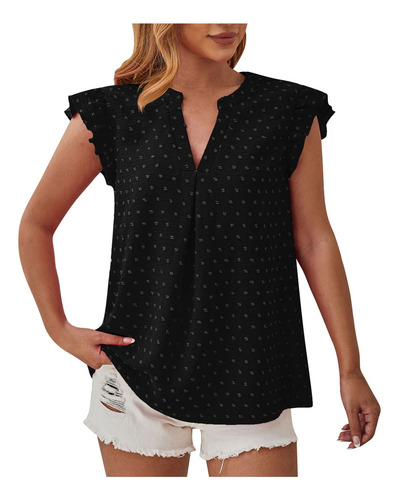 . Nueva Camiseta De Manga Larga Tejida Con Cuello En V Para