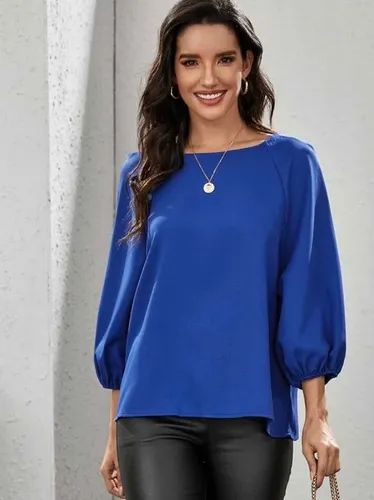 Shein blusas online azul rey