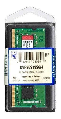 Memoria Ram 4gb Ddr4, Sodim Kingston