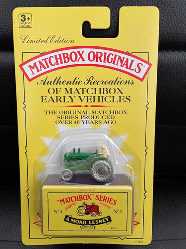 Matchbox Originals Tractor, Escala Aproximada 1:72, 1993