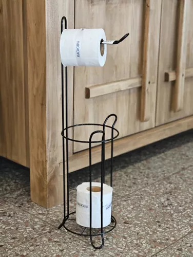 Porta Rollo De Pie Para Papel Higienico Cromado Baño Alto