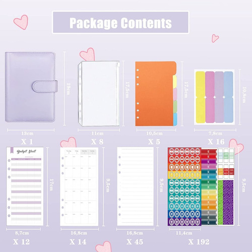 Bolsa De Carpeta Con Cremallera Cuaderno Carpetas A6 Púrpura