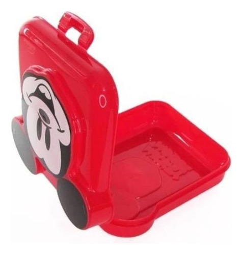 Plasútil Lancheira Sanduicheira Infantil Plástico Mickey 3d Cor Vermelho