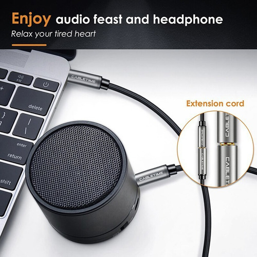Imagen 2 de 5 de Cabletime Hi-fi Cable Extension Premium Original Trs Hembra