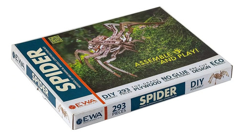 Rompecabezas Puzzle 3d Madera Ewa araña Spider 293 Piezas