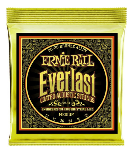 Ernie Ball P02554 Encordado Guitarra Acustica 013 Everlast