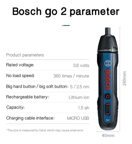 Imagen 5 de 7 de Atornillador Inalambrico Bosch Go 3,6v Gen 2 Nuevo Modelo
