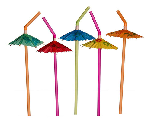 500 Canudo Decorativo Guarda-chuva Colorido
