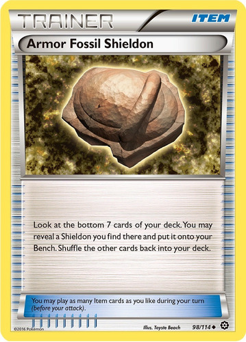 Cartas Pokemon Xy Item Armor Fossil Shieldon 98/114