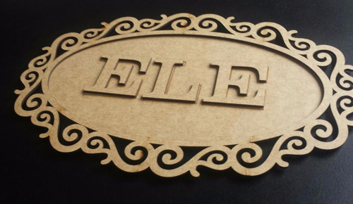 Imagem 5 de 9 de Placa Oval Personalizada Recorte Laser Mdf Cru 45x30 Cm
