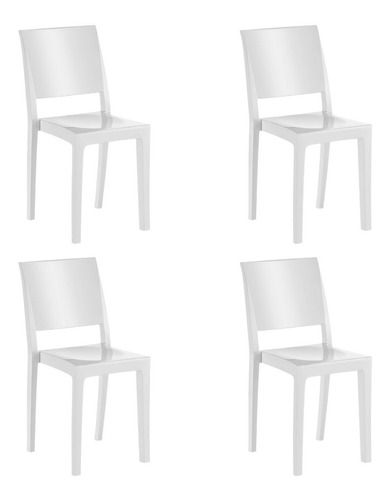 Cadeira de jantar Kappesberg Hydra Plus, estrutura de cor  branco, 4 unidades