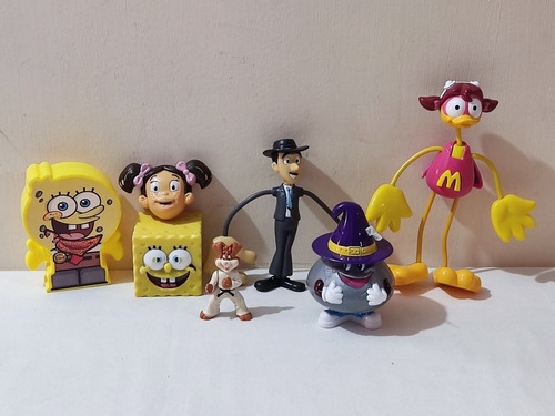 Lote 7 Muñecos Promos De Mcdonald's Y Mas Como Bob Esponja.