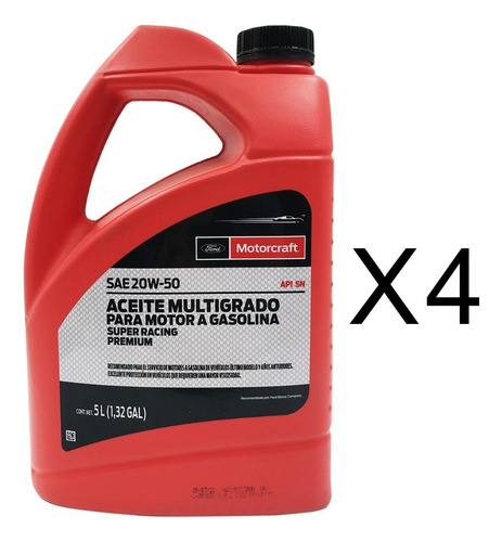Aceite Multigrado 20w50 Motorcraft Caja 4 Piezas
