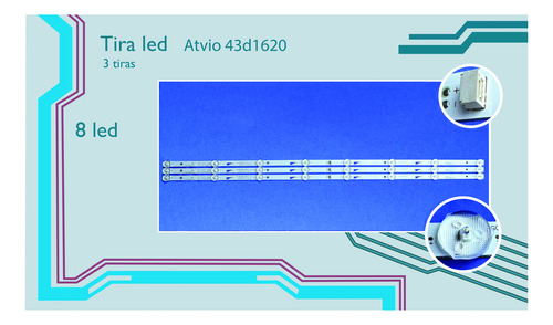 Kit Tiras Leds Compatible Con: Jvc Si43fs (3t 8led) Nuevo.