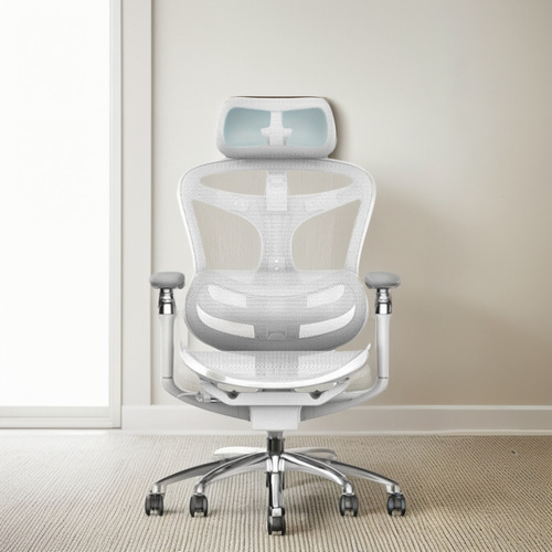 Silla Ejecutiva De Oficina Multifunciónal S3 Mesh Blanco