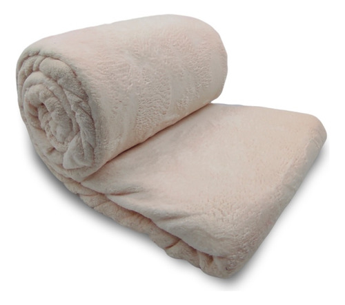 Cobertor Manta Soft Microfibra Queen 2,20m X 2,40m Camesa Cor Creme Desenho Do Tecido Lisa