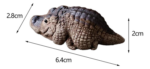 2 Arcilla Cocodrilo Mini Té Mascota Estatuilla Recuerdo