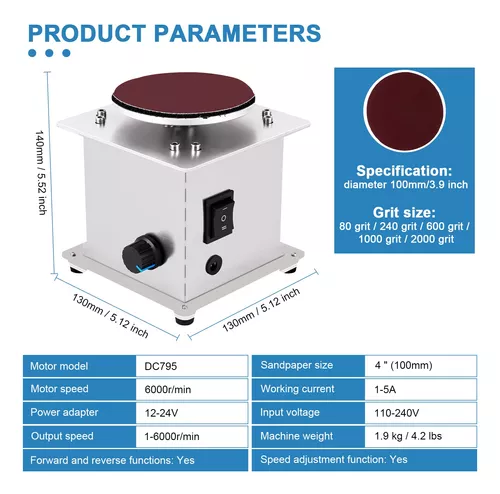  MXBAOHENG Mini lijadora de disco de 6 pulgadas