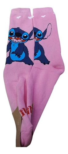 Kit 2 Meias Divertidas Lilo E Stich Stity Rosa Lilo E Stich Un 35-43