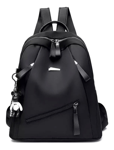Mochila casual Kivian Fashion KV1410 color negro diseño lisa 10L