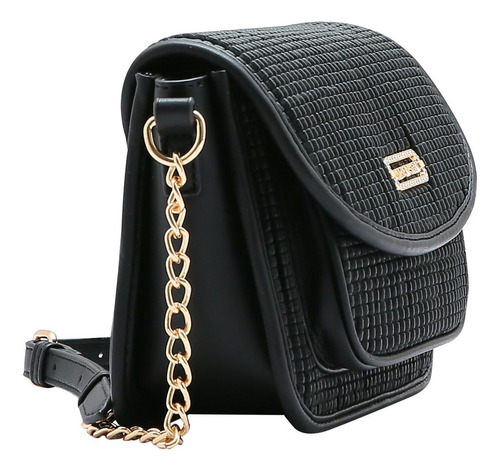 Bolsa Feminina Chenson Textura Soft 3484741 Cor Preto Desenho Do Tecido Lisa