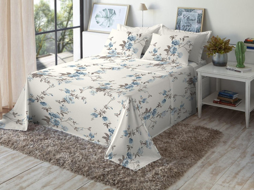 Jogo De Cama Queen Size 180 Fios Fiori - Bia I (7488-2)