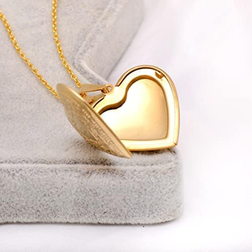 Collar Con Colgante De Medallón En Forma De Corazón De Acero