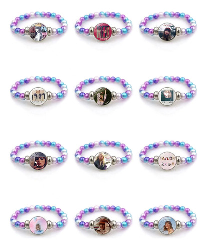 12 Pulseras Taylor Swift, Pulseras Con Cuentas